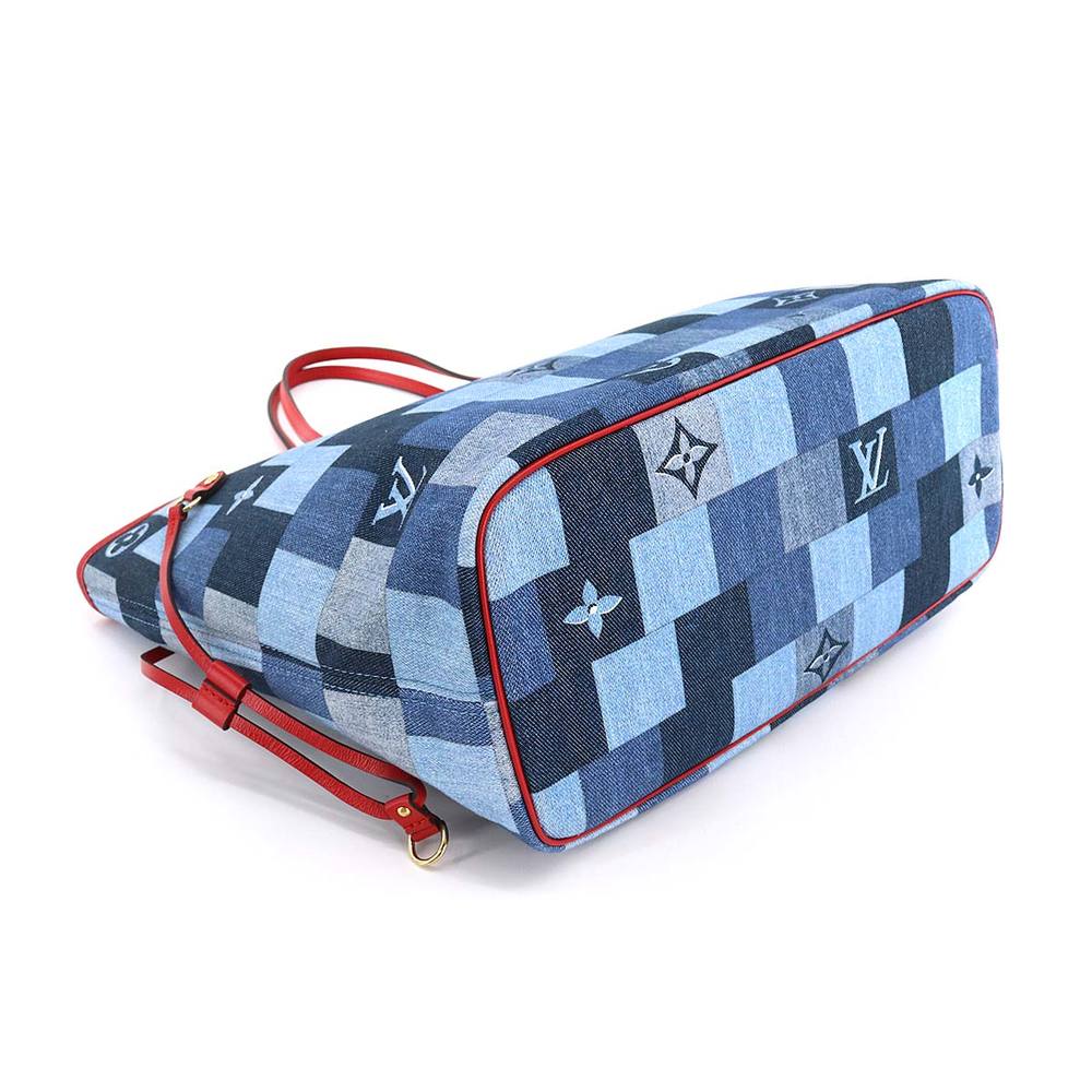 Louis Vuitton Patchwork Denim Monogram Neverfull … - image 4